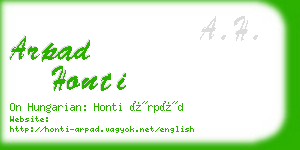 arpad honti business card